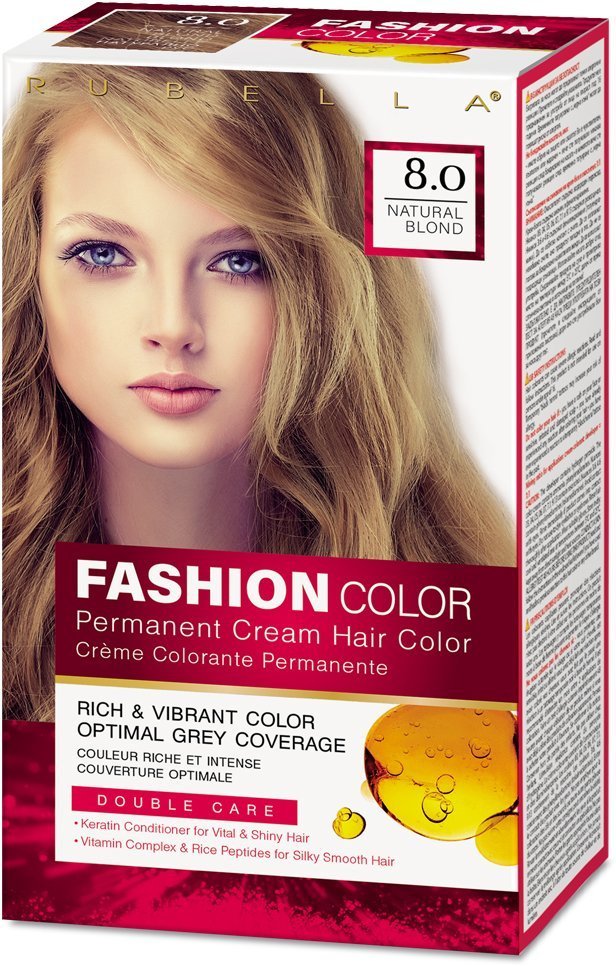 Стойкая крем-краска для волос Rubella Fashion Color 8.0 Натуральный блонд, 50 мл фото 1 &mdash; TD-EX.RU