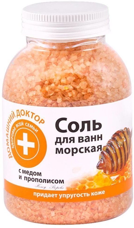 Соль для ванн морская с медом и прополисом Домашний доктор, 1000 г фото 1 &mdash; TD-EX.RU