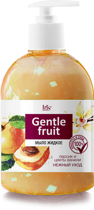 Мыло жидкое Персик и цветы ванили GENTLE FRUIT Iris, 500 мл фото 1 &mdash; TD-EX.RU