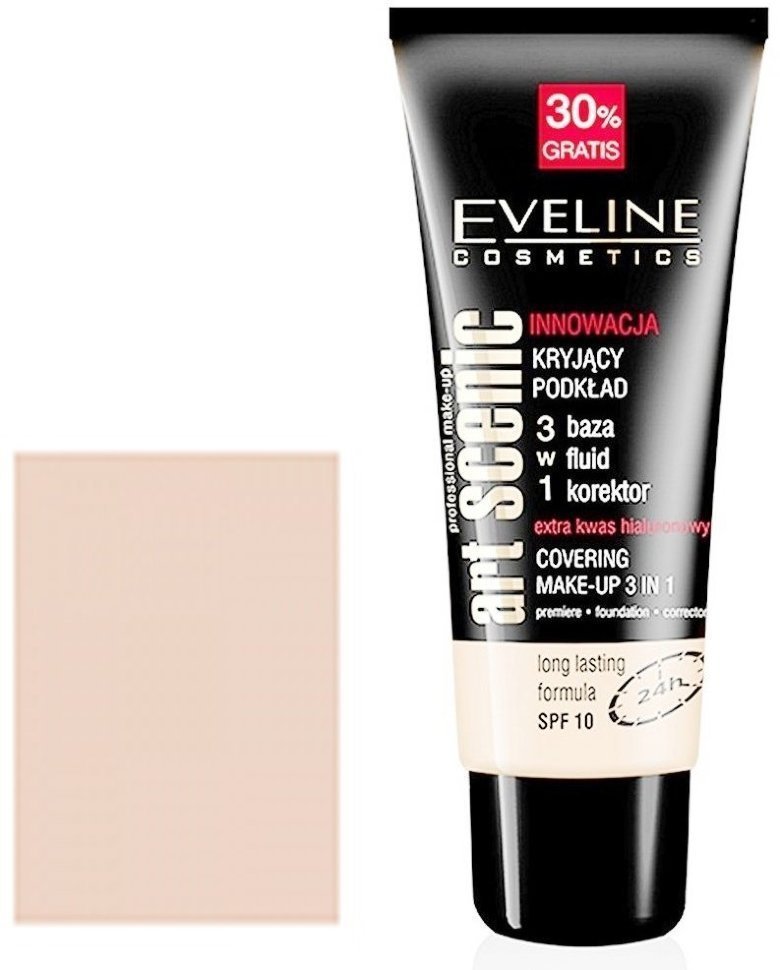 Тональный крем Art professional make up 3 в 1 слоновая кость Eveline, 30 мл фото 1 &mdash; TD-EX.RU