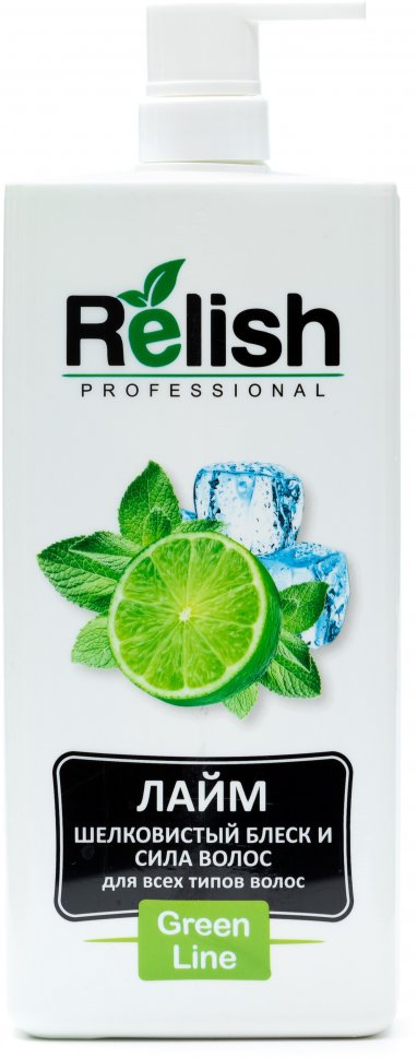 Шампунь "Шелковистый блеск и сила волос" ЛАЙМ GREEN LINE RELISH PROFESSIONAL, 1100 мл.  фото 1 &mdash; TD-EX.RU