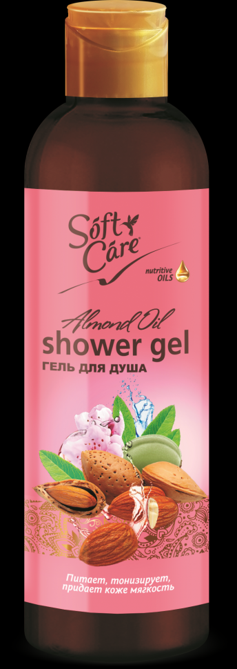 Крем-гель для душа с маслом миндаля «Soft Care» Romax, 500 г  фото 1 &mdash; TD-EX.RU