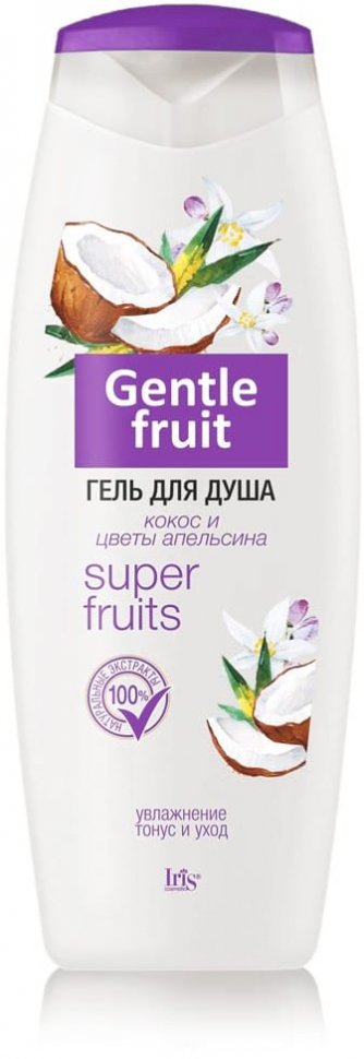Гель для душа Кокос и цветы апельсина GENTLE FRUIT Iris, 400 мл фото 1 &mdash; TD-EX.RU