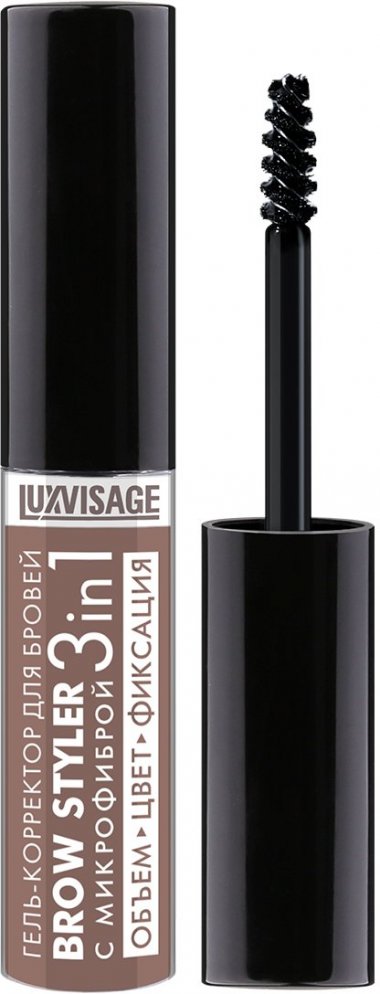 Цветной гель-корректор для бровей с микрофиброй BROW STYLER 3 в 1 тон 03 мокаччино Luxvisage &mdash; TD-EX.RU