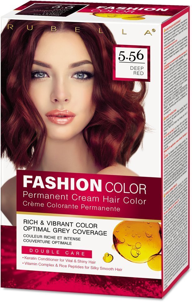 Стойкая крем-краска для волос Rubella Fashion Color 5.56 Темно-красный, 50 мл фото 1 &mdash; TD-EX.RU