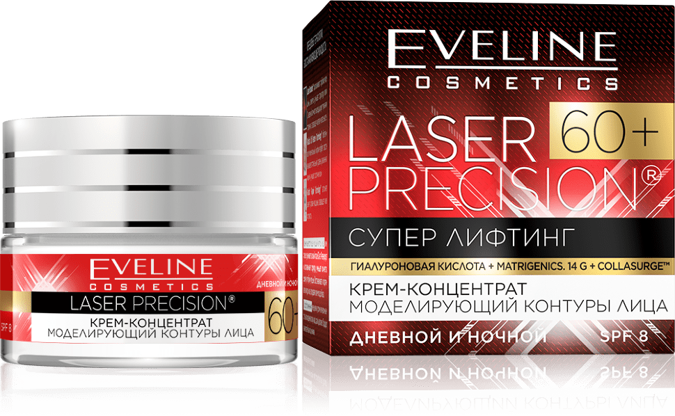 Крем-концентрат моделирующий контуры лица Laser Precision дневной и ночной 60+ Eveline, 50 мл фото 1 &mdash; TD-EX.RU