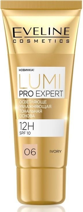 Осветляюще-увлажняющая тональная основа Lumi Pro Expert 12H SPF10 №06 Ivory Eveline, 30 мл фото 1 &mdash; TD-EX.RU