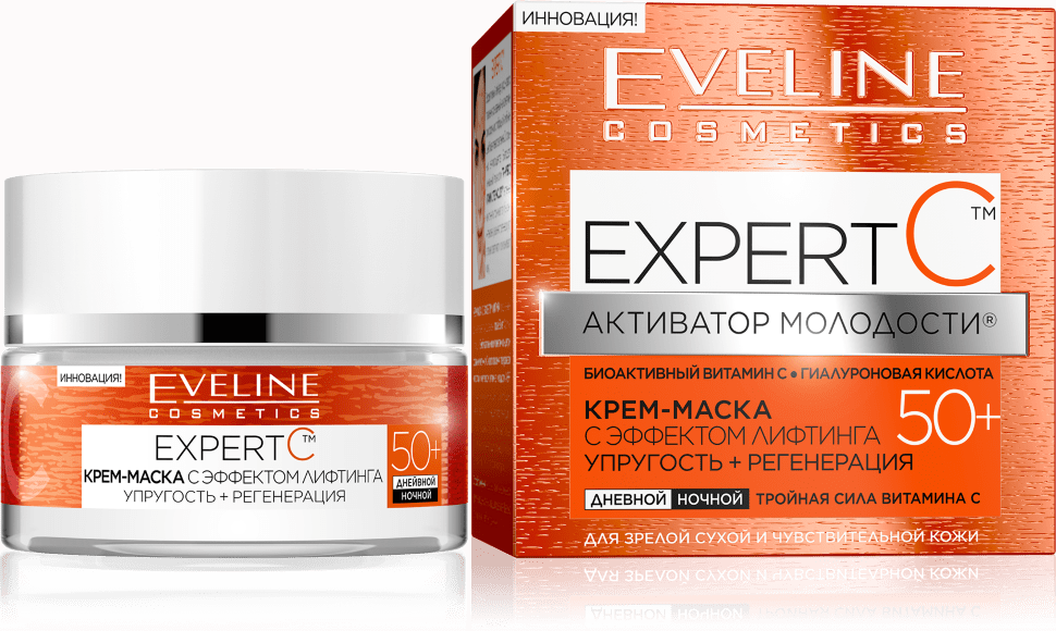 Крем-маска для лица Expert С для зрелой сухой и чувствительной кожи 50+ Eveline, 50 мл фото 1 &mdash; TD-EX.RU